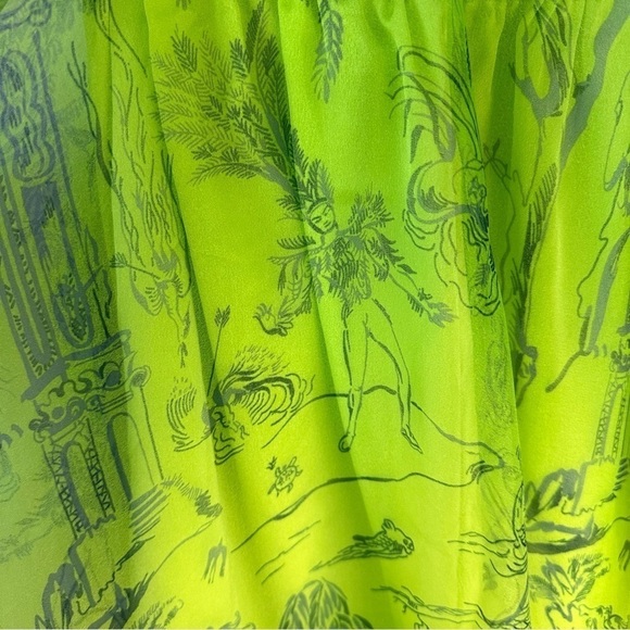 STAUD Neem Printed Georgette Maxi Dress In Green SZ XS - Picture 4 of 10